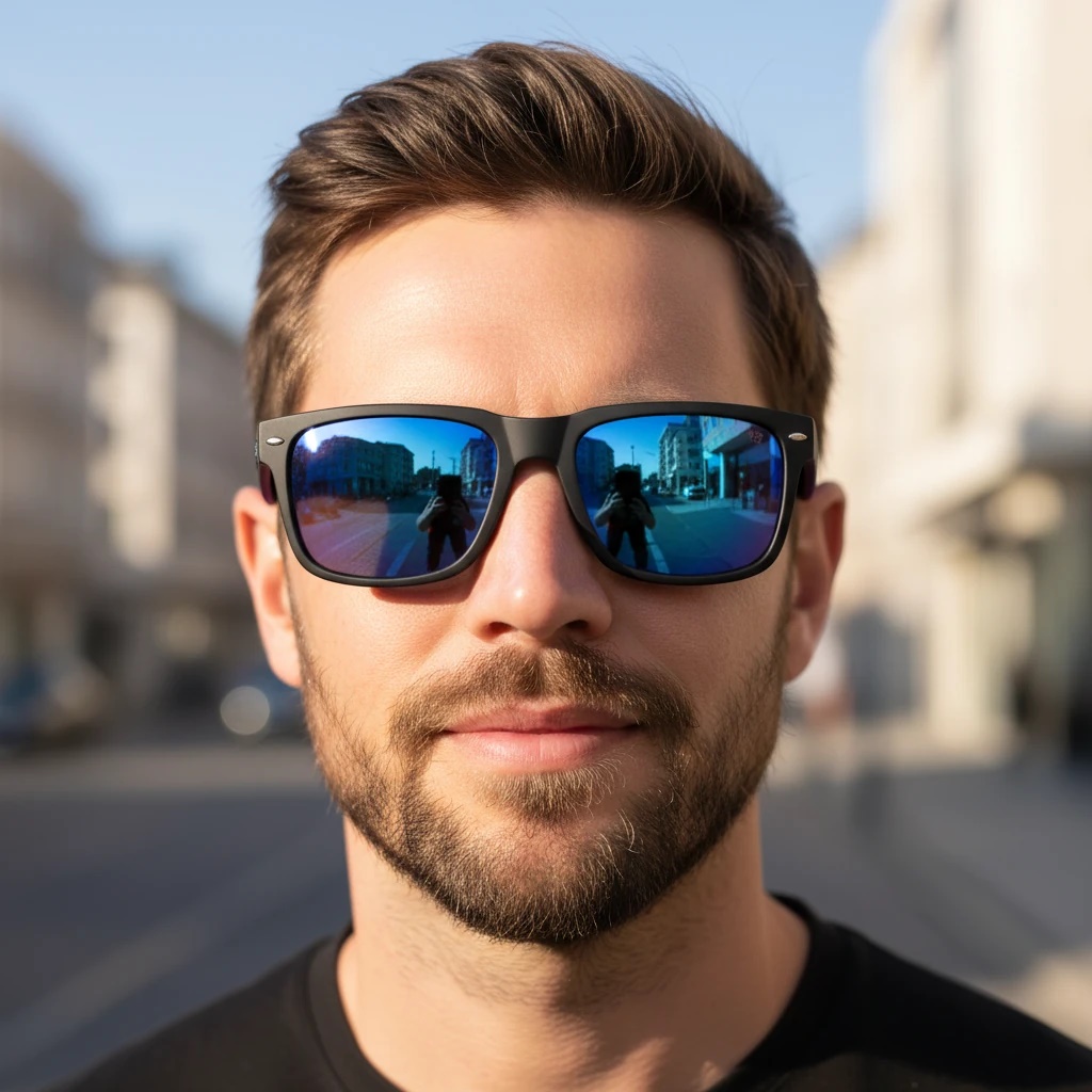 عینک آفتابی اسپرت SPY پلاس حرفه ایی با دسته بنفش سفید 1609